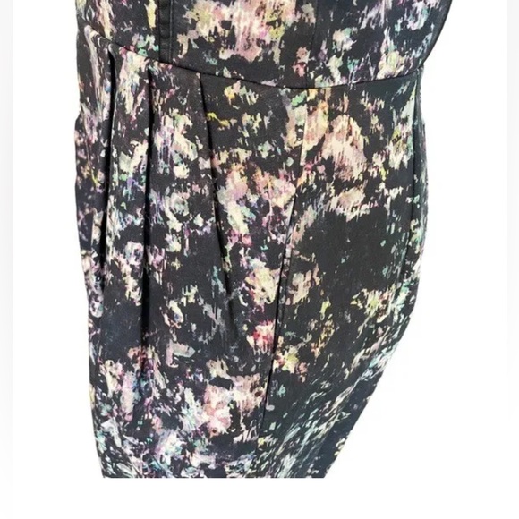 CLUB MONACO Shayla Mini Dress Black Abstract Print Faux leather Enchanted Forest - Picture 15 of 15